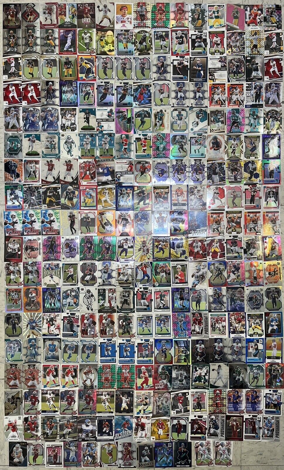 Huge 500 ALL Rookie Card NFL Lot Prizms Mosaic SP Base Optic Parallels QB RC's