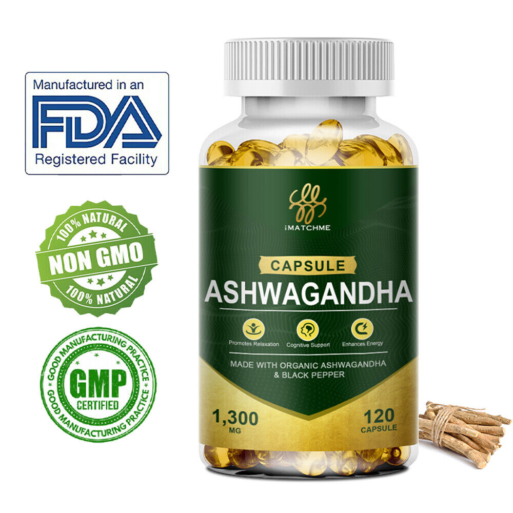 Organic Ashwagandha with Black Pepper Root Powder, Natural Anti-Anxiety Relief