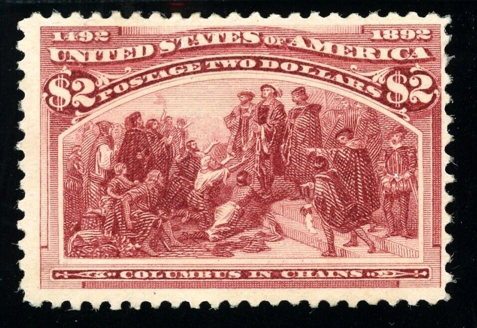 USAstamps Unused FVF US 1893 $2 Columbian Expo Scott 242 RG SCV $550