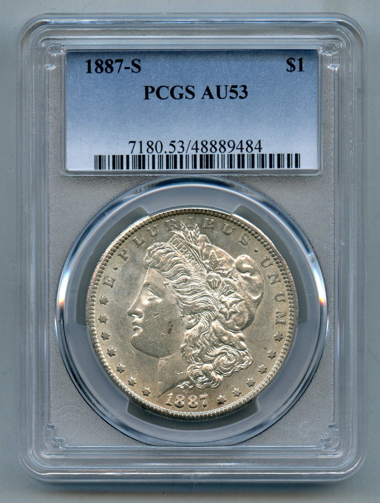 1887 S Morgan Silver Dollar PCGS AU 53