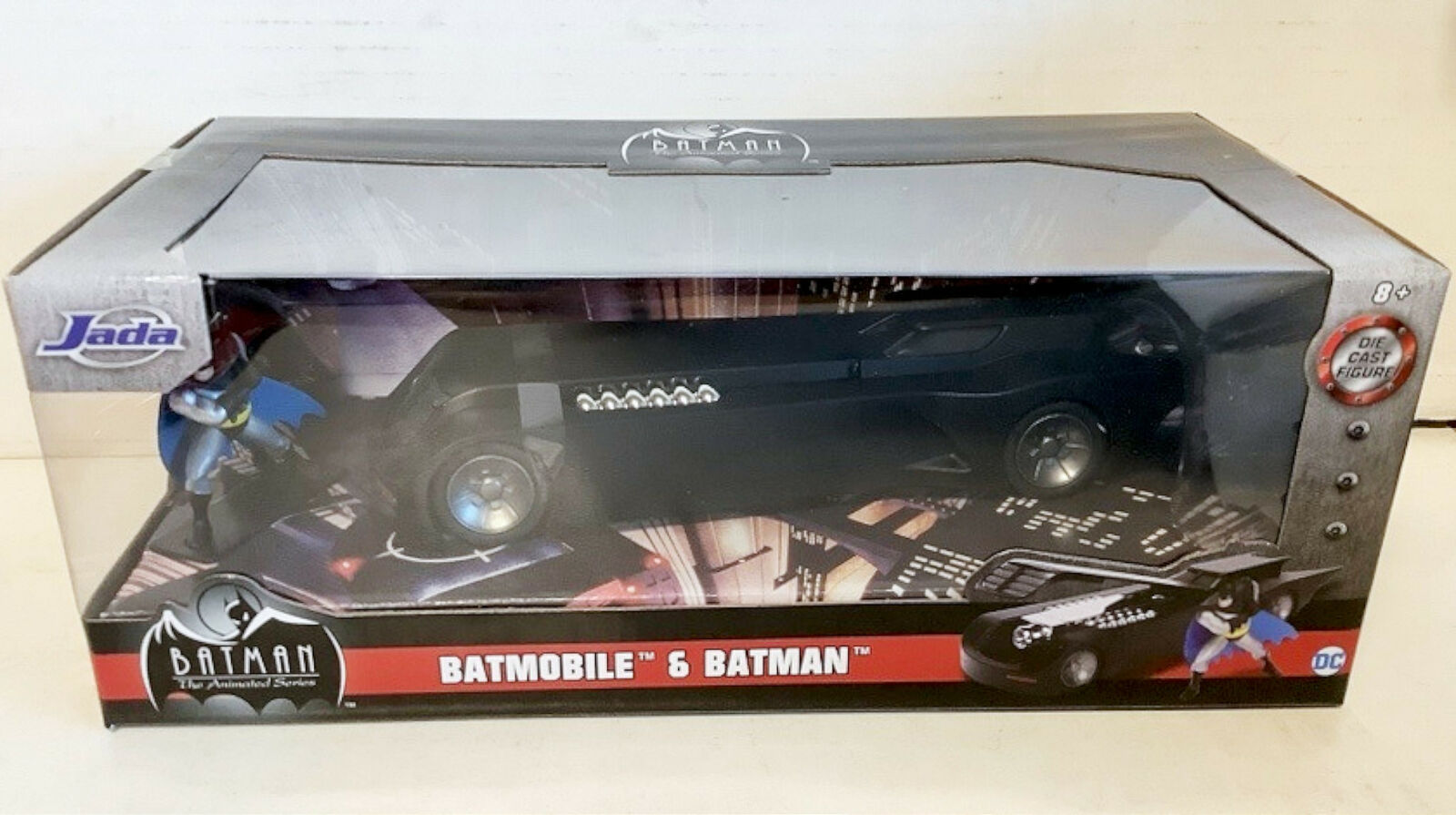 NEW Jada Toys 31916 Batman Animated Series BATMOBILE 1:24 Scale Vehicle & Figure