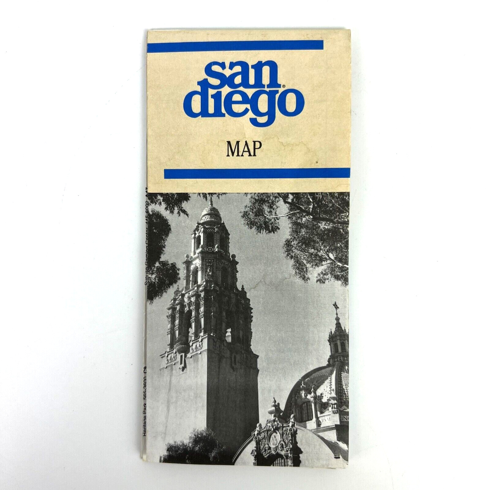 Vintage San Diego, California Travel Map 1992 America\'s Cup Restaurants Hotels