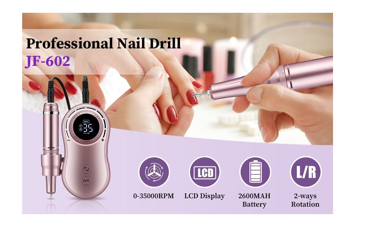 35000RPM Nail Drill Machine LCD Display Rechargeable For Manicure Pedicure Tools