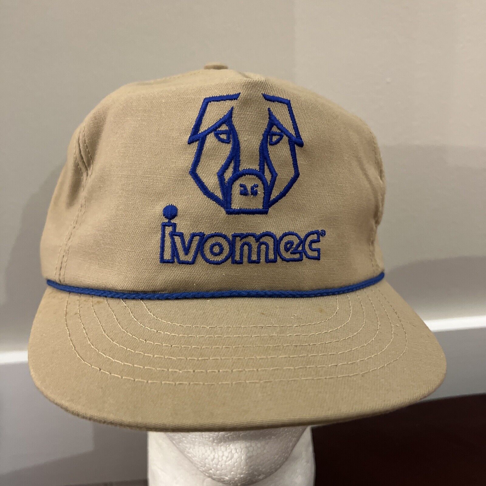 Vintage Embroidered Ivomec Pig Farmer Sow Logo SnapBack Cap Hat