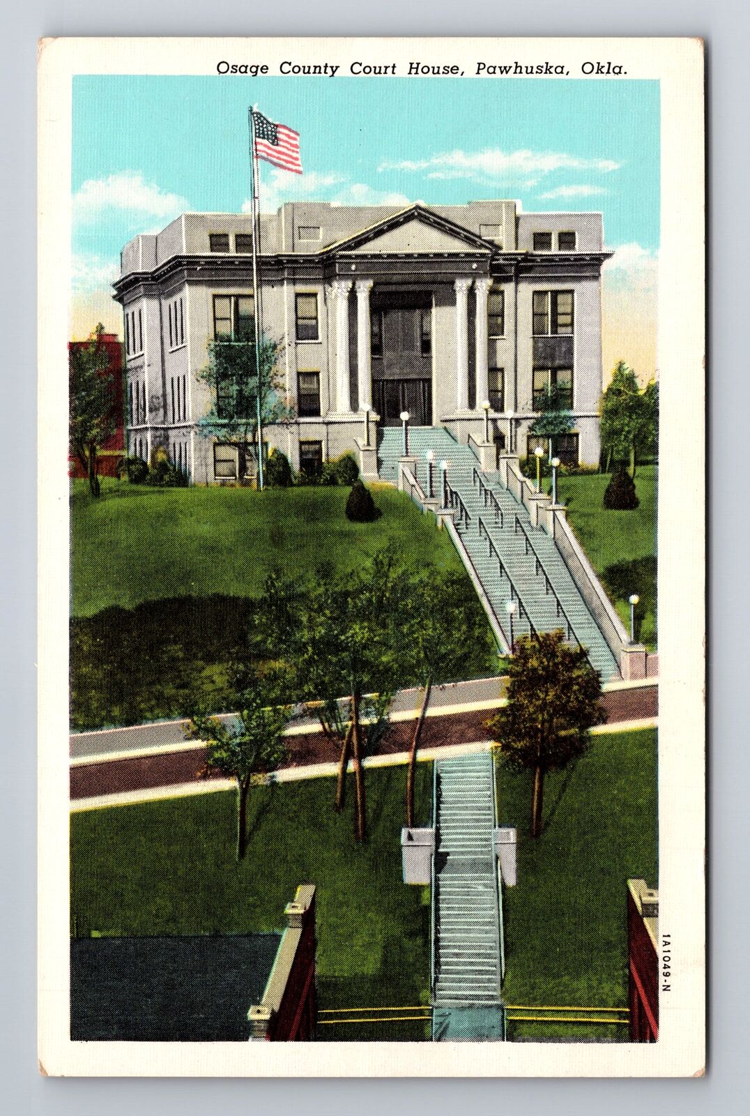 Pawhuska OK-Oklahoma, Osage County Court House, Antique Vintage Postcard