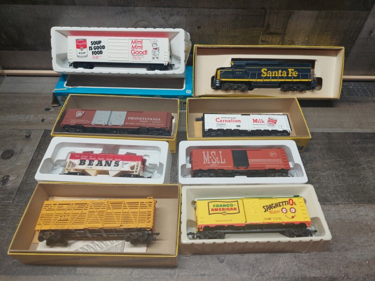 Vintage Mixed Train Cars W/Boxes Life-Like Athearn HO Model Railroad Lot Of 8