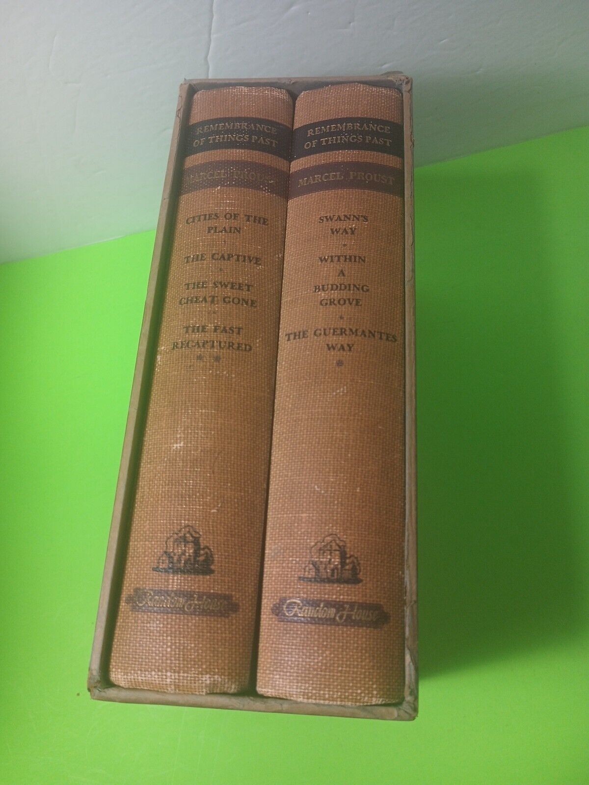 1934 MARCEL PROUST Remembrance of Things Past Complete 2 Volume Set w/ Slipcase