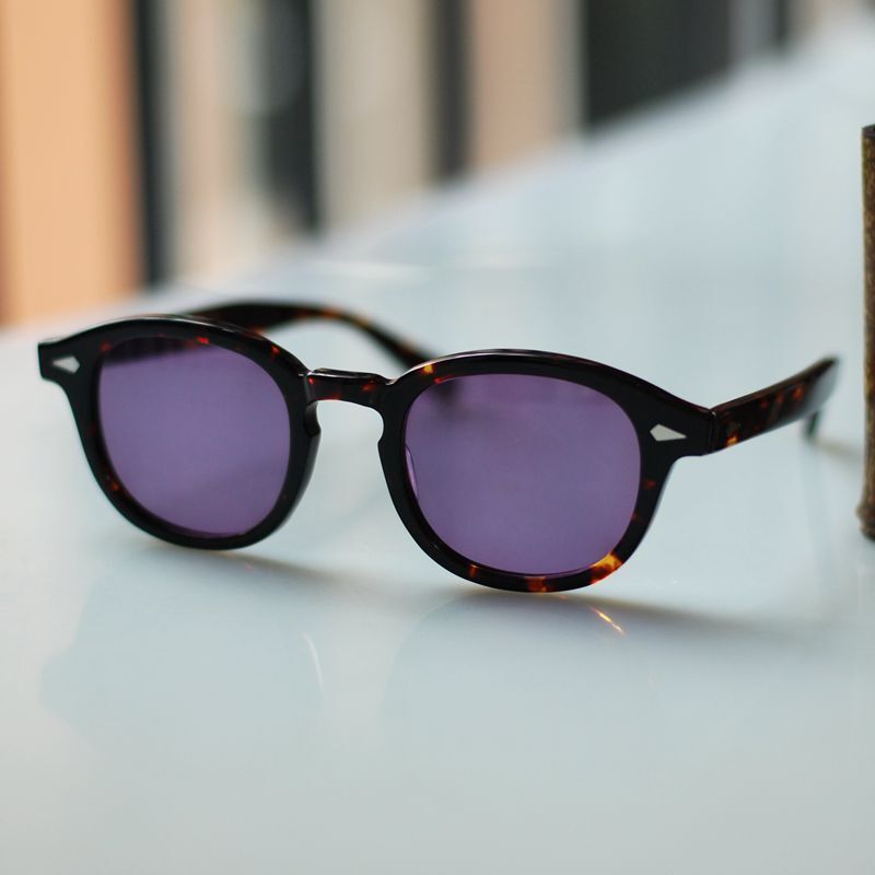 Vintage stye glasses Johnny Depp sunglasses men tortoise sunglasses purple lens