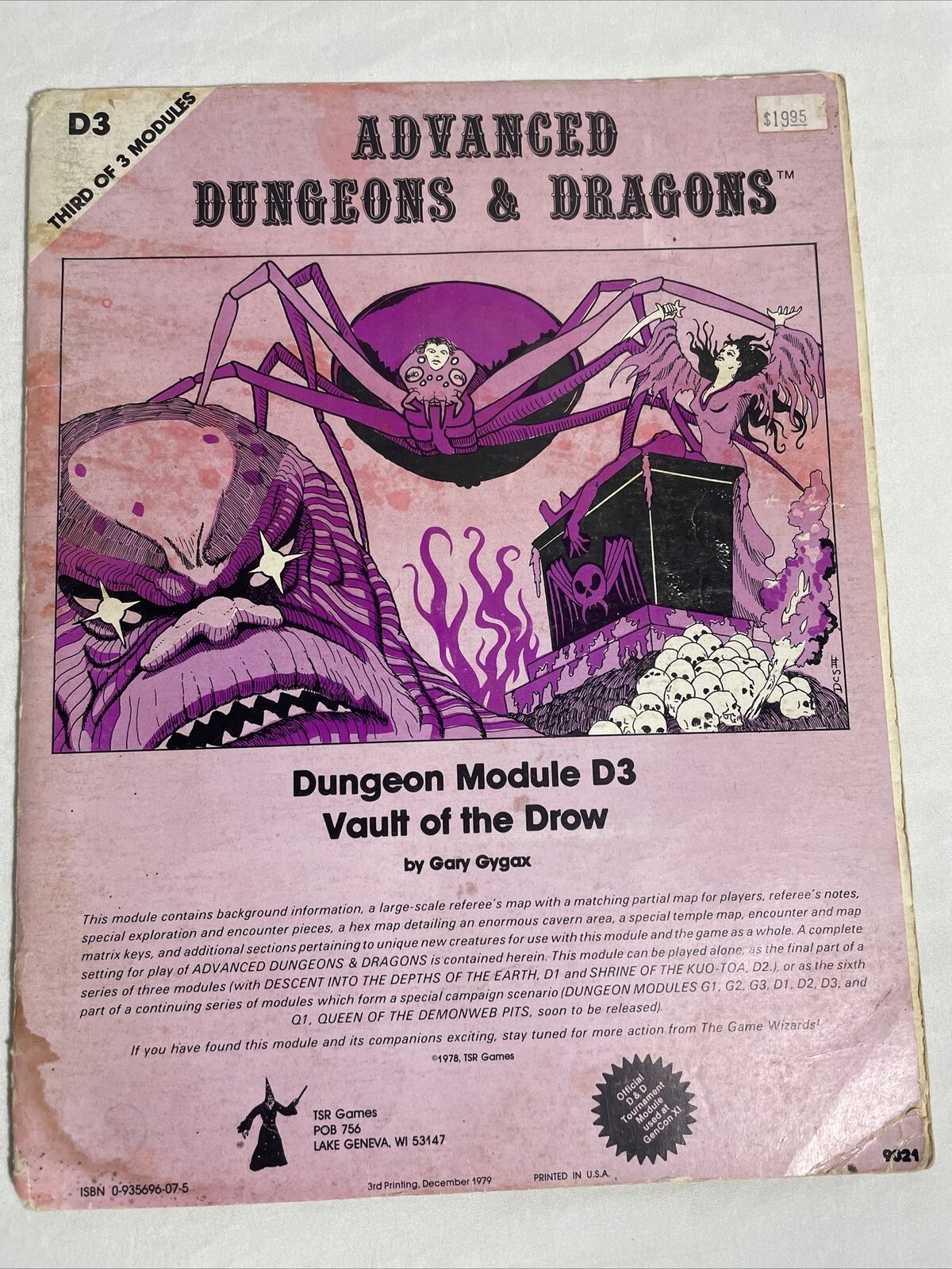Advanced Dungeons & Dragons Module D3 Vault of the Drow by Gary Gygax Pink