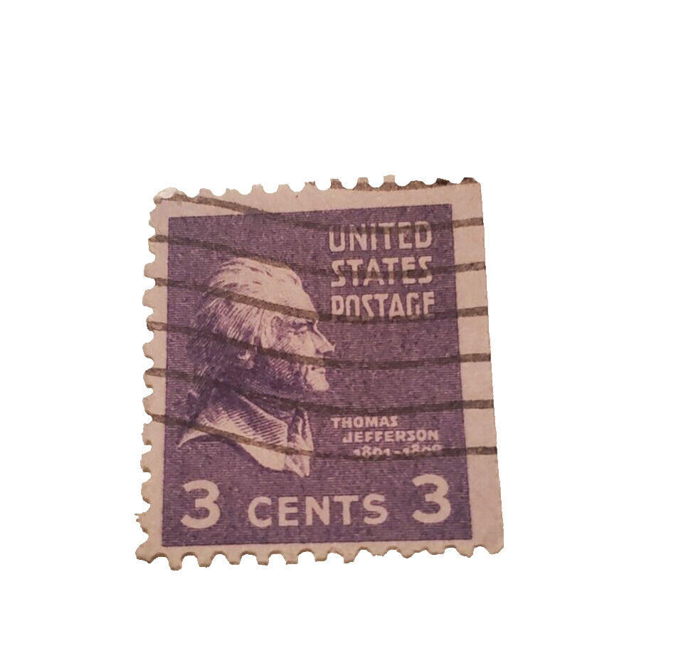 Rare 1932 Violet Thomas Jefferson 3 Cent US Postage Stamp