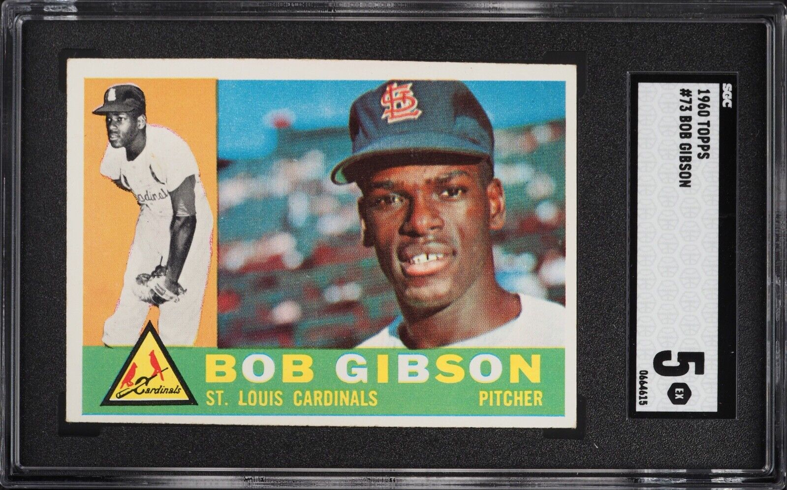 BOB GIBSON (HOF) 1960 Topps #73 SGC 5 EX
