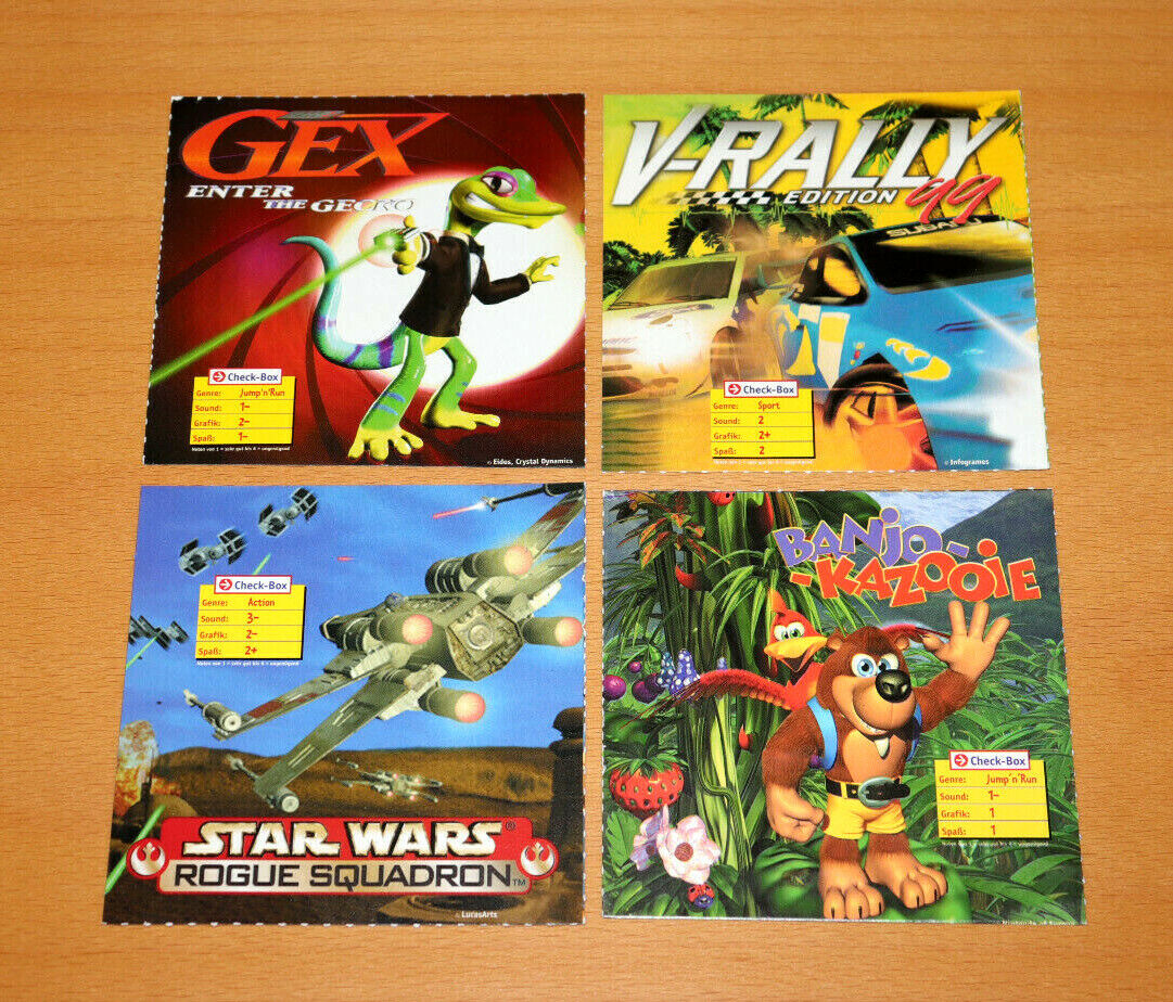 Old Gaming Collectible Card Banjo-Kazooie Gex Enter the Gecko Star Wars V-Rally 