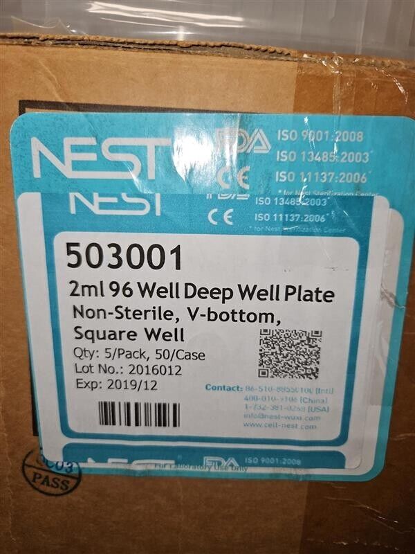 NEST#503001  2.0ml 96-Well Deep Well Plate V-Bottom Square Well Non-Sterile