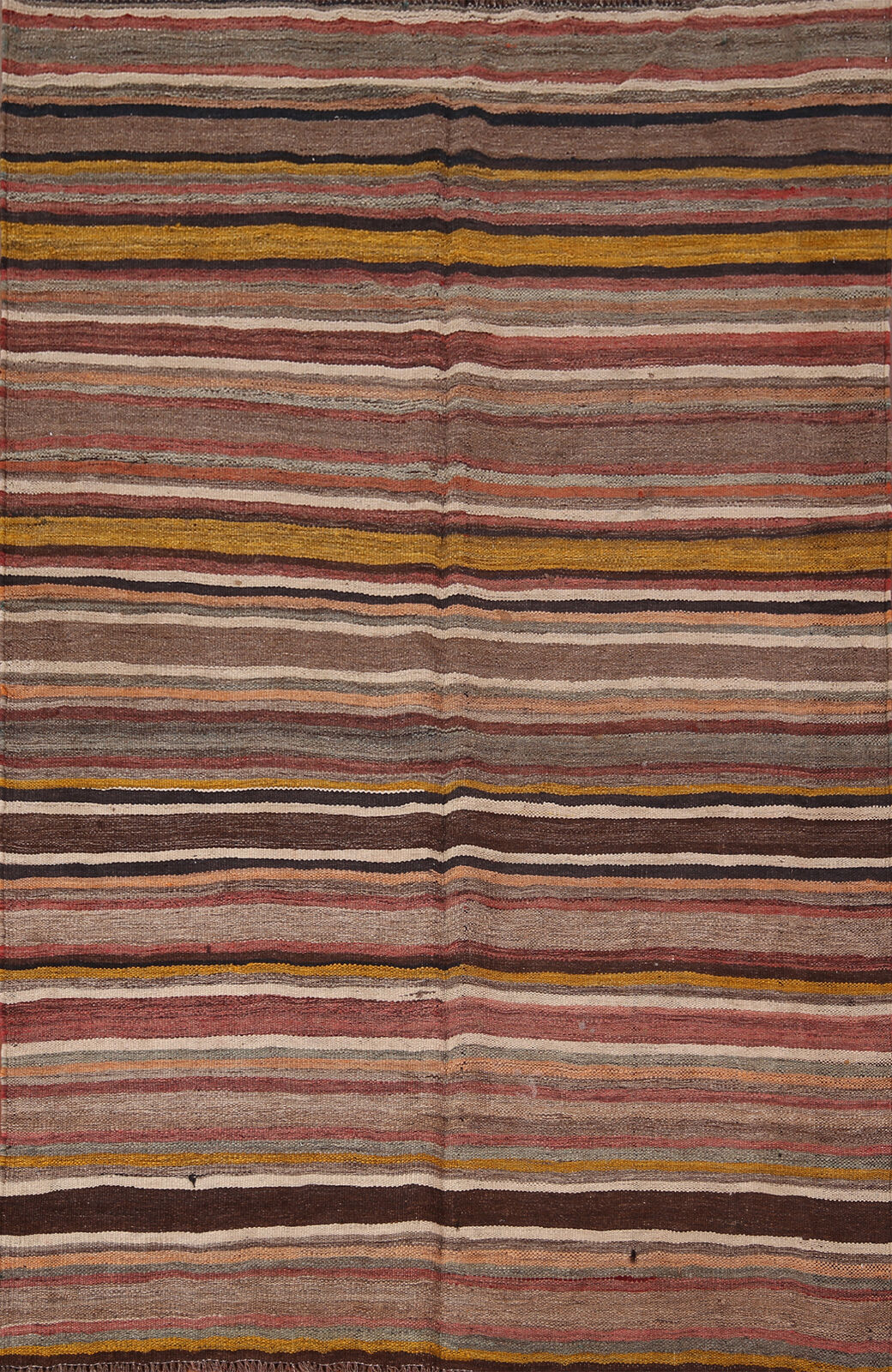 Vintage Striped Kilim Reversible Accent Rug 5x7 Wool Flat weave Tribal Carpet