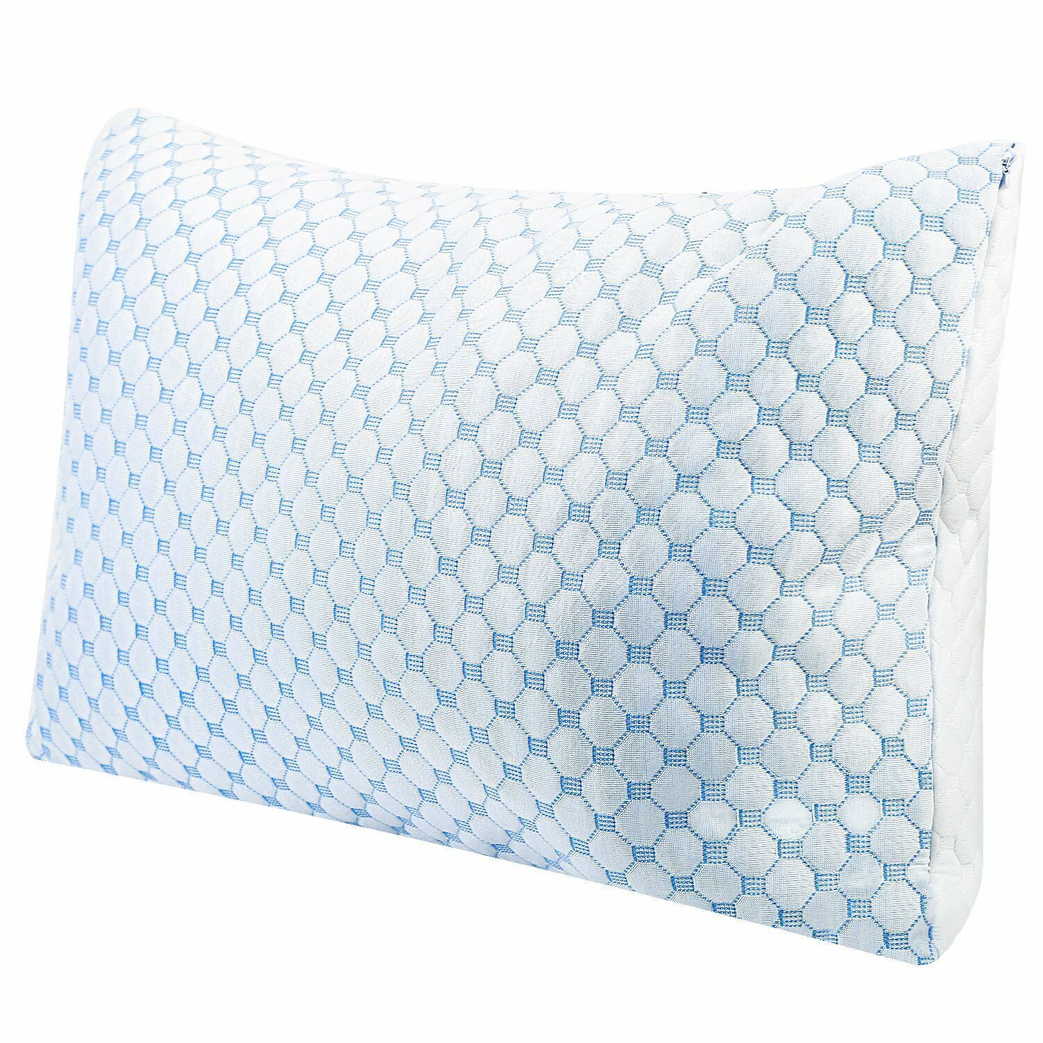 Memory Foam Cooling Pillow Heat and Moisture Reducing Ice Silk and Gel Infused