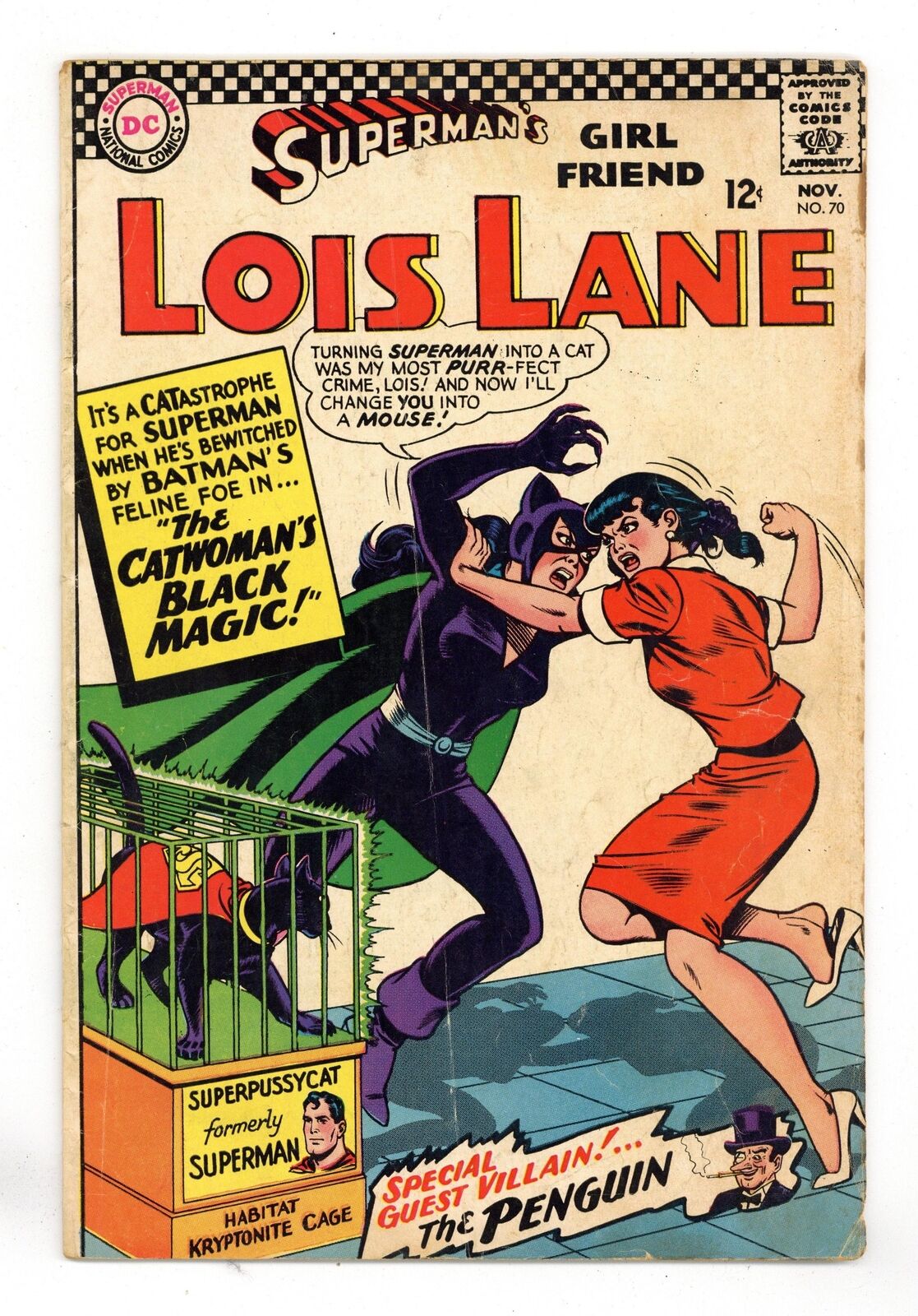 Superman's Girlfriend Lois Lane #70 GD+ 2.5 1966 1st SA app. Catwoman