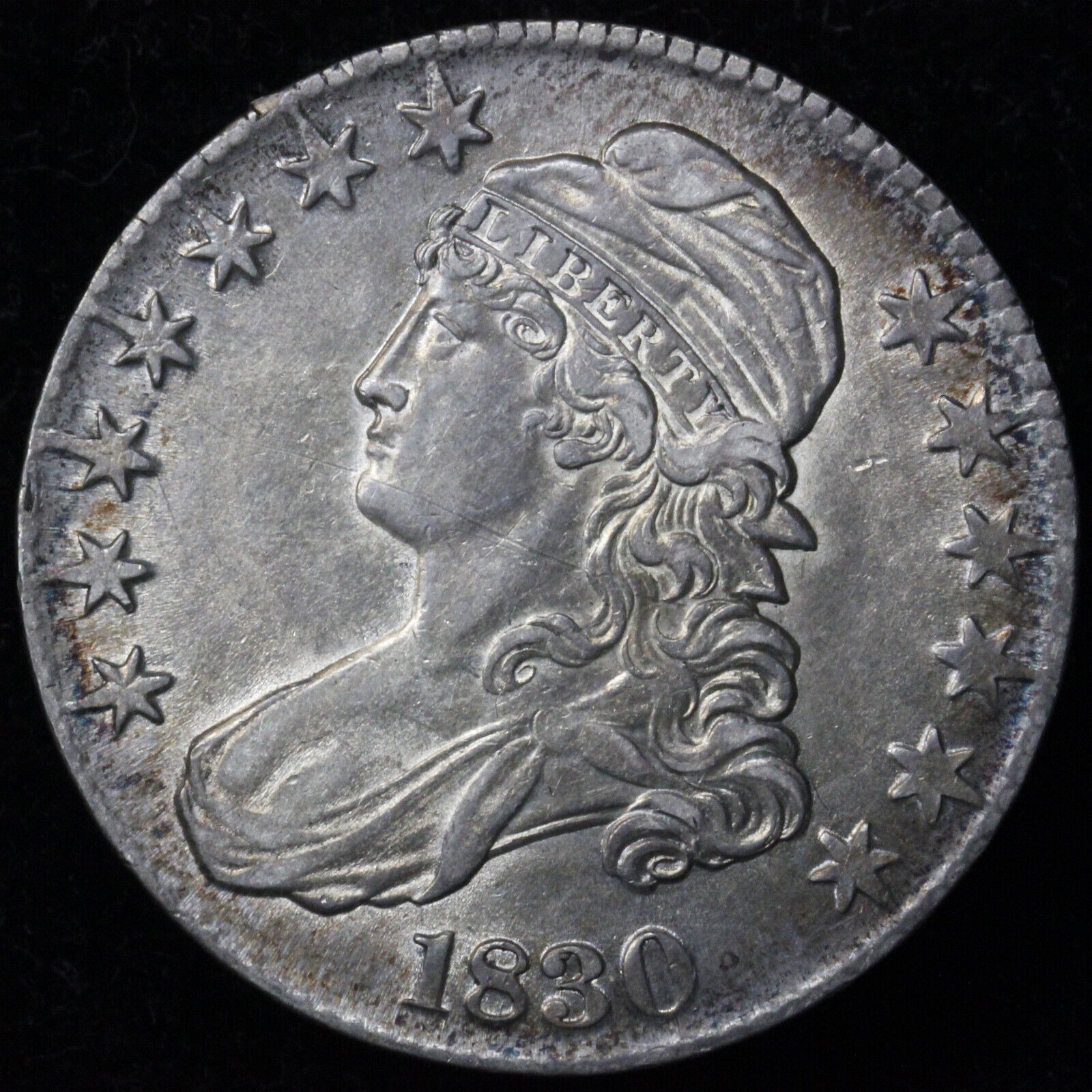 1830 Capped Bust Half Dollar, Lusterous Choice EF+
