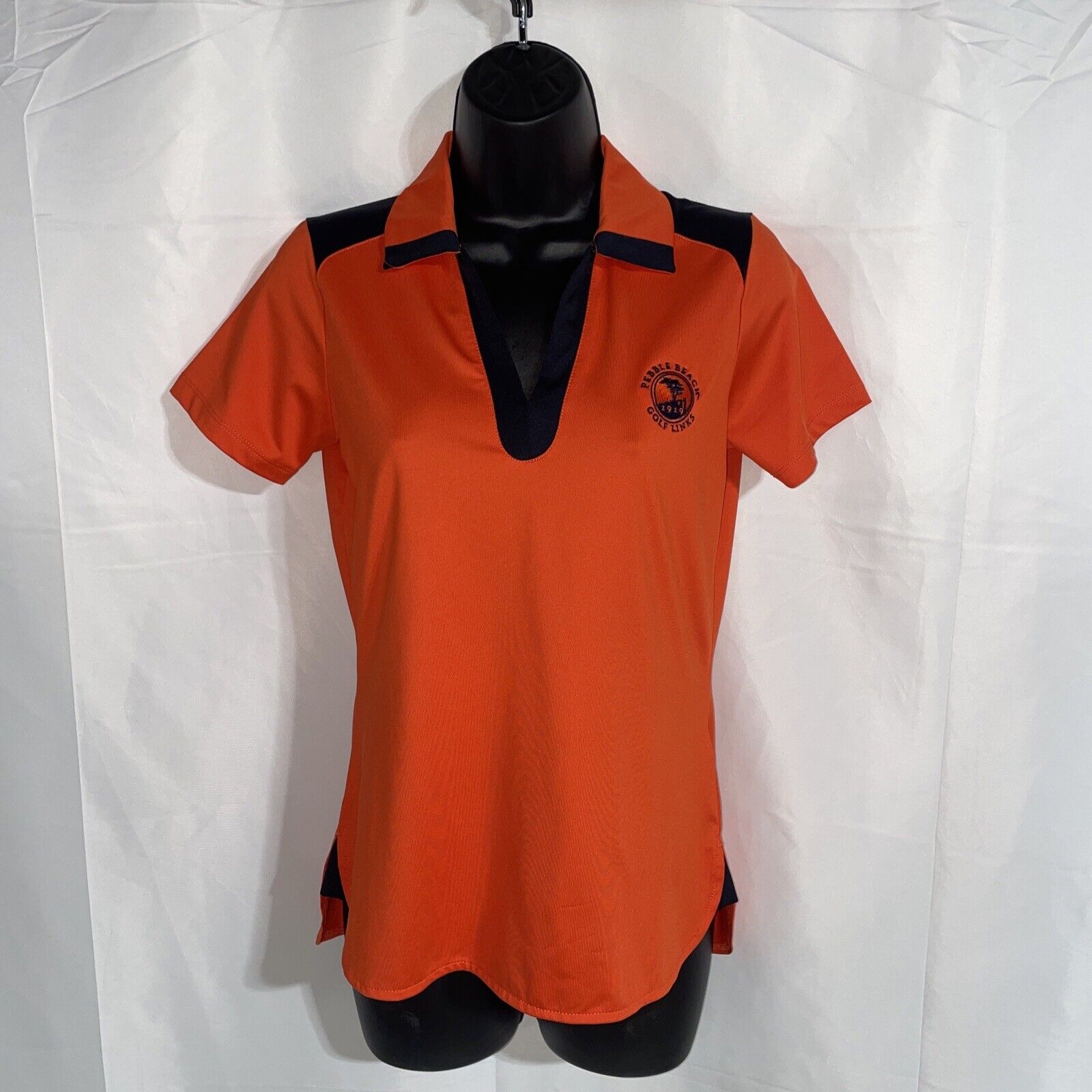 E P Pro Tour Tech Women\'s Golf Polo Top Orange Black Size XS