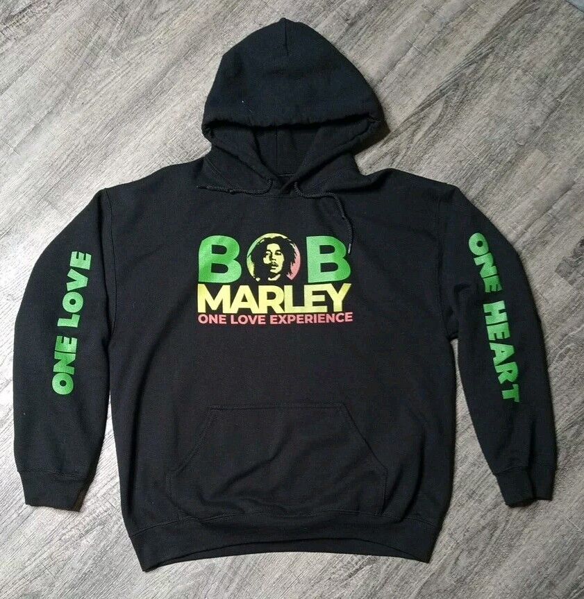 Bob Marley One Love Hoodie Mens Large Black Pullover One Love Experience 