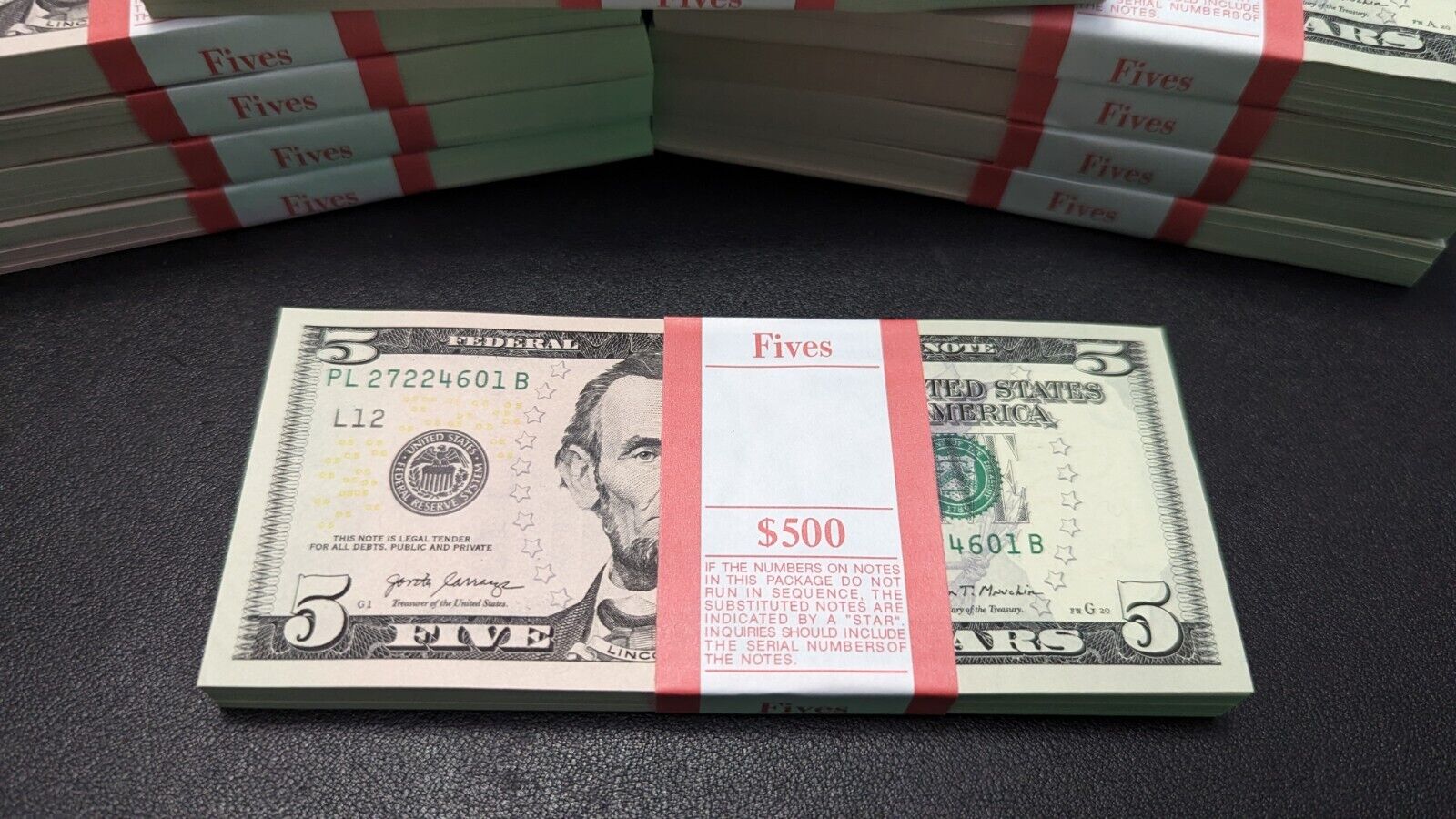 (100) FIVE DOLLAR BILLS  $5 UNCIRCULATED SEQUENTIAL BEP Strap 2017 - Must SEE 