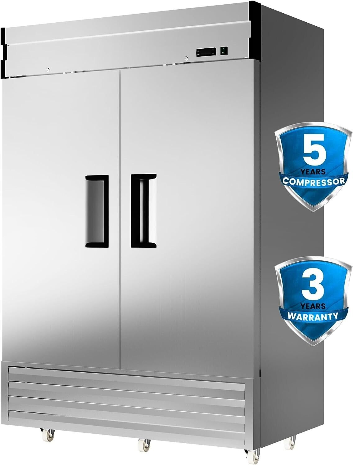 Commercial Reach In Stainless Steel Refrigerator 2 Solid Door 49Cu.ft Restaurant
