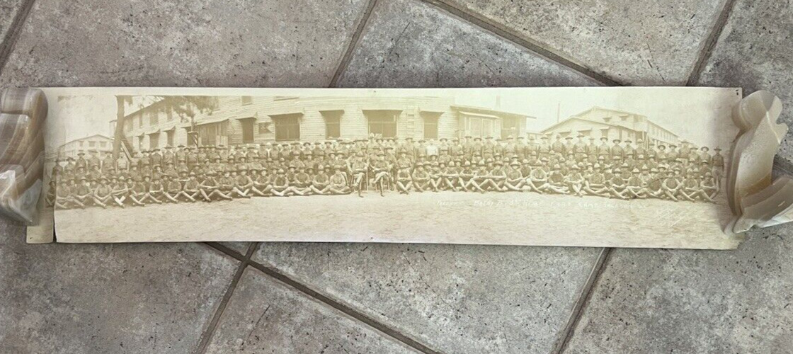 Antique WWI PHOTO MILITARY Camp Jackson Columbia, Yard Long Battalion Photo