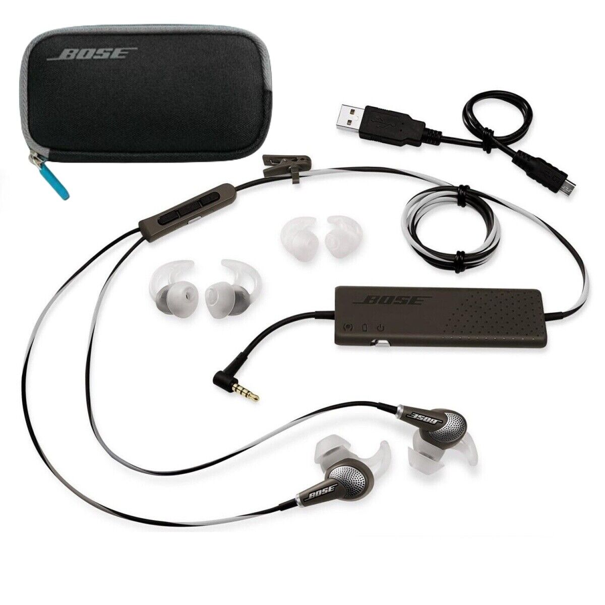 Bose QuietComfort 20 Noise Cancelling Headpone Bose Earbuds for iOS/Android Grey