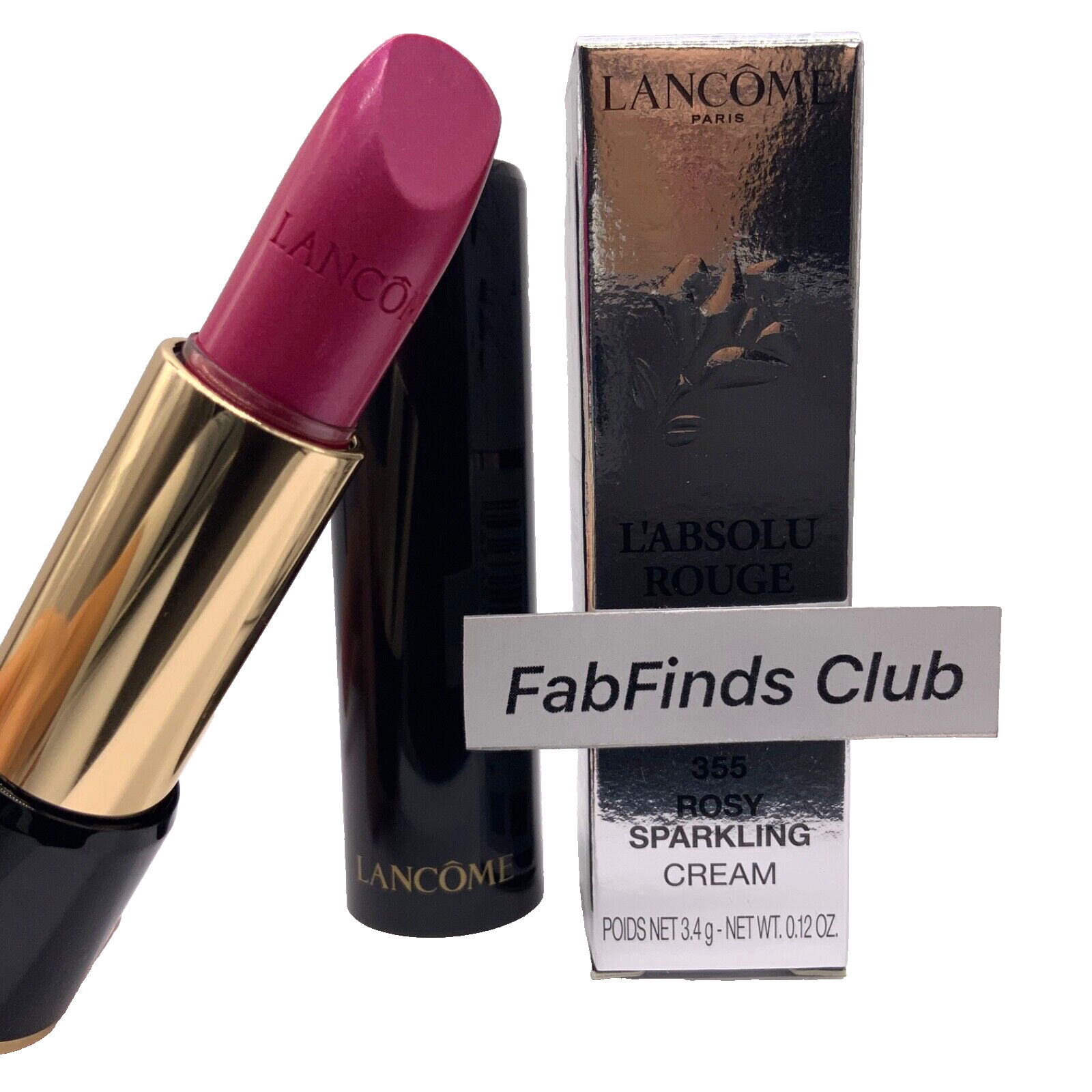 Lancôme L\'Absolu Rouge Lipstick 355 Rosy Sparkling Cream New in Box