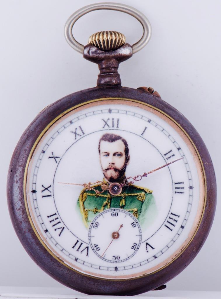 Antique WWI Imperial Russ Officer\'s Award Pocket Watch-Nicholas II on Dial c1916