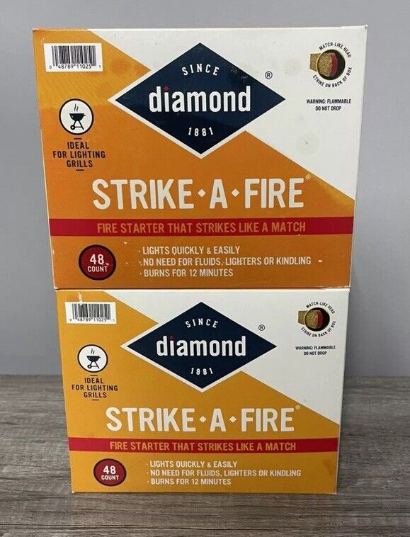 Diamond Strike-A-Fire 96 Count FIRESTARTERS - 2 Packs of 48 Brand New Vol Prices
