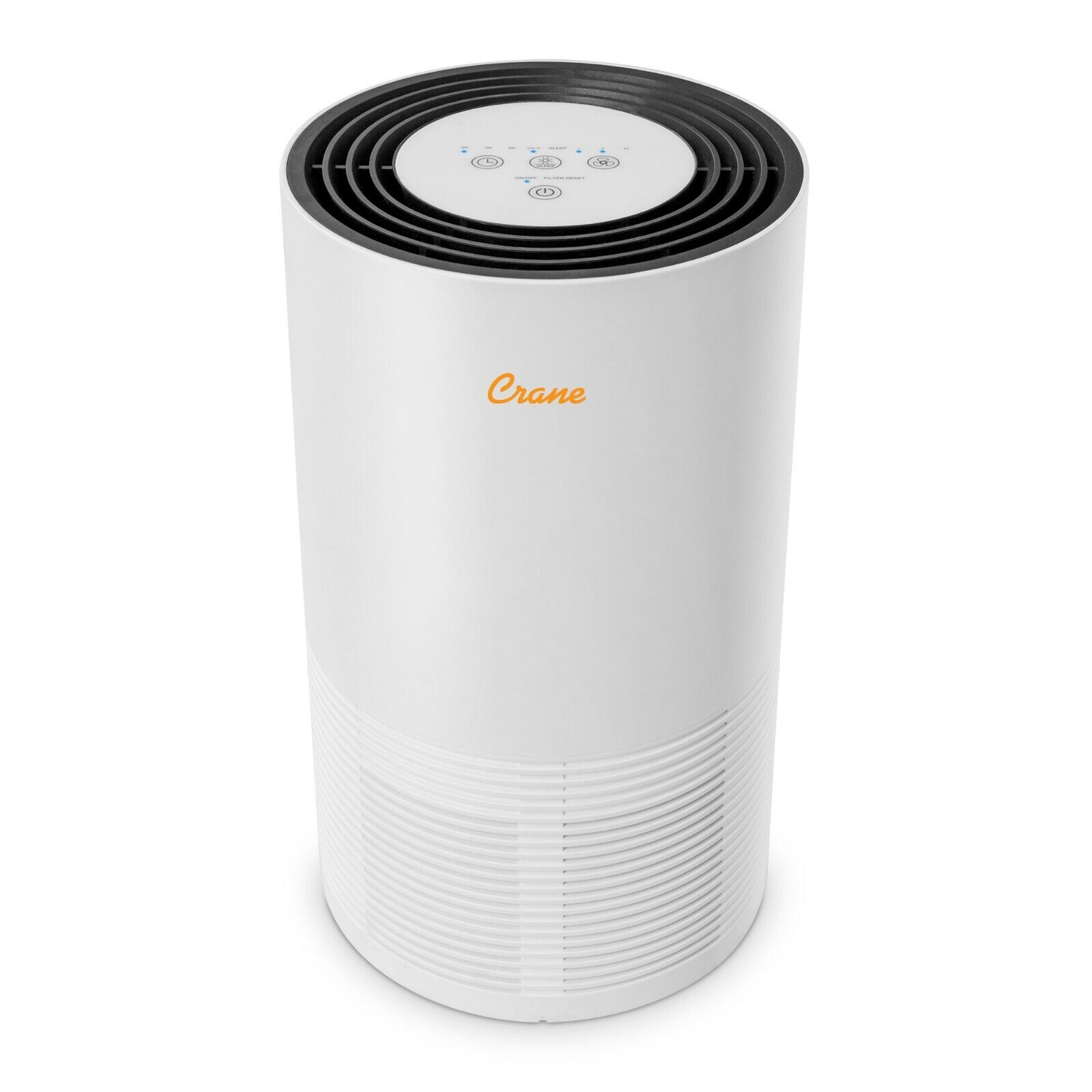 Crane UV Light Air Purifier with True HEPA Filter 3 Speed White for 300 Sq Ft