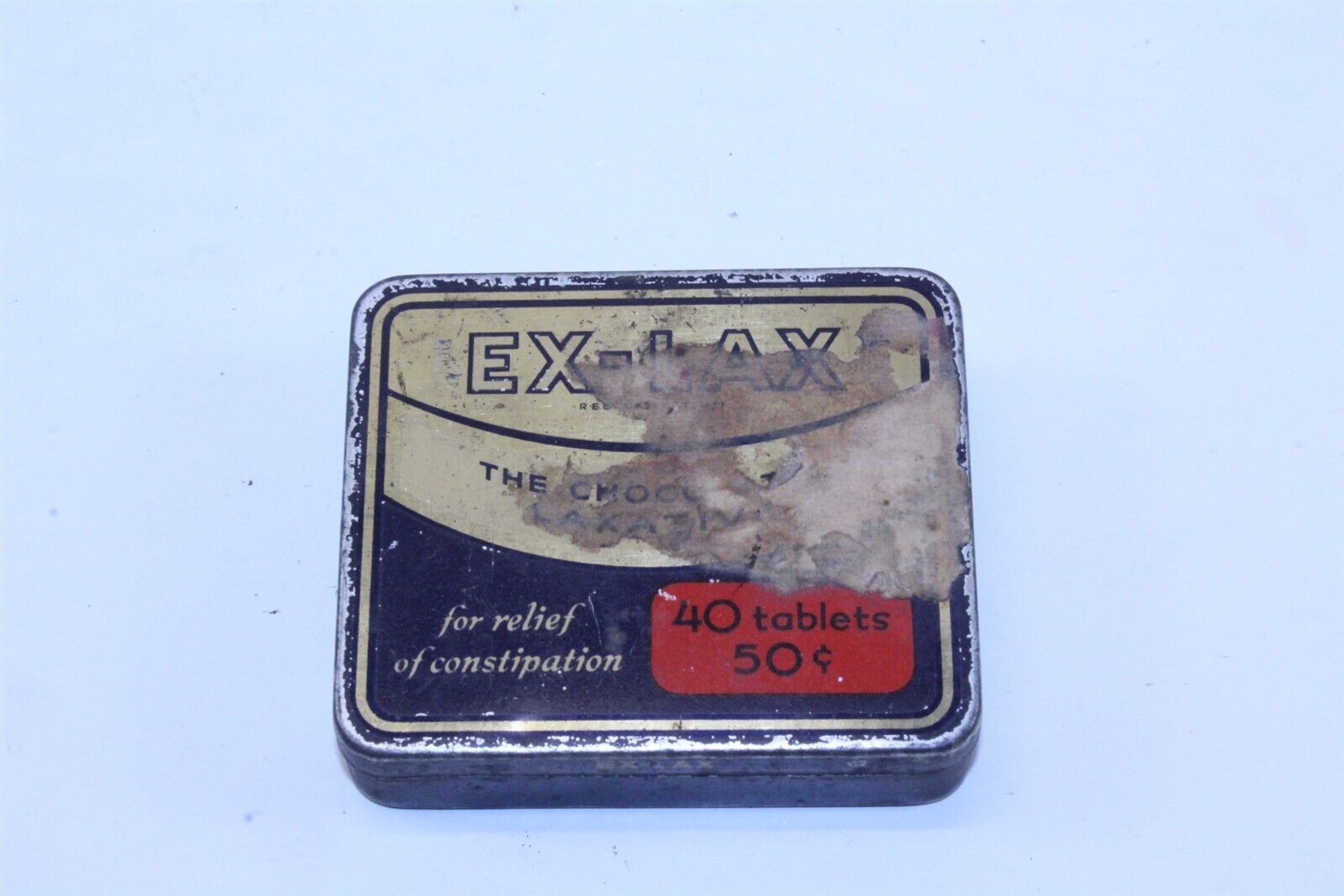 Ex-Lax Advertising Tin with Quill tips & Razor Blade Collectibles Vintage