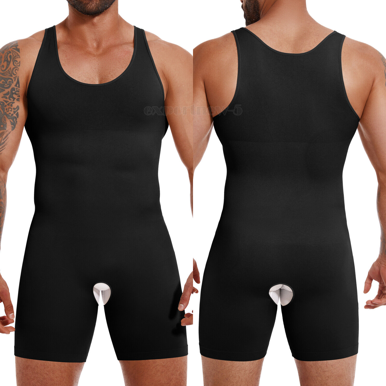Men\'s Shapewear Bodysuit Full Body Shaper Compression Slimming Control Girdle