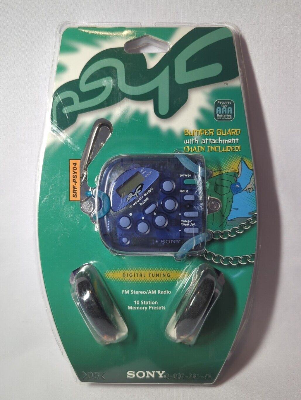 1999 VINTAGE SONY Walkman SRF-PSY04 FM/AM Stereo Radio Headphones 