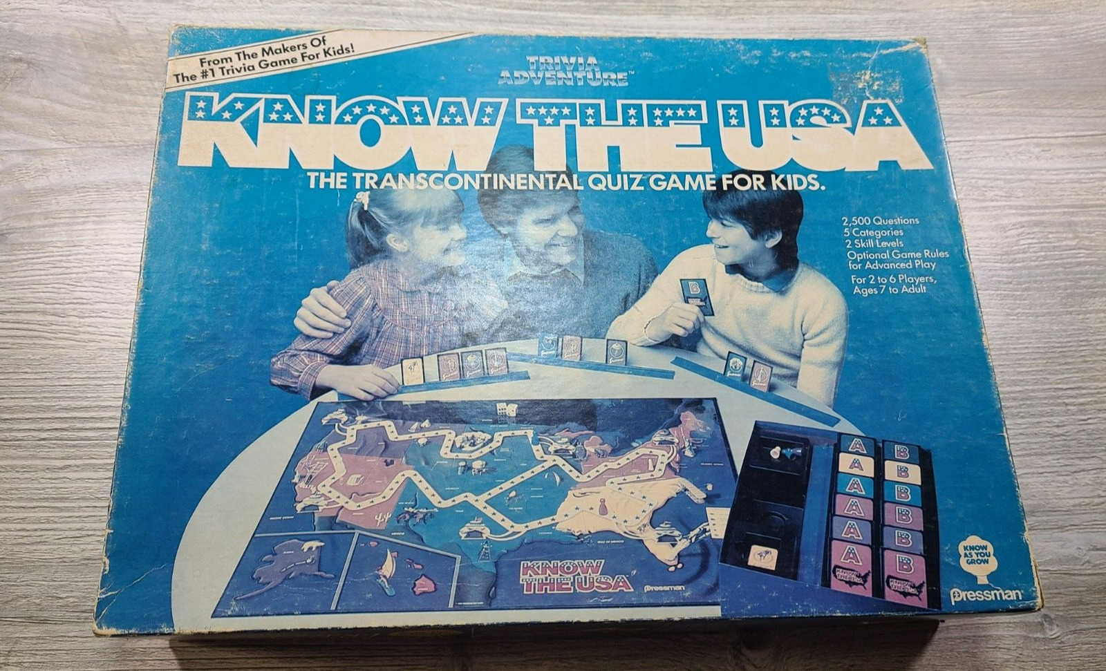 Vintage Know The USA Board Game 1985 Trivia Adventure by Pressman Complete