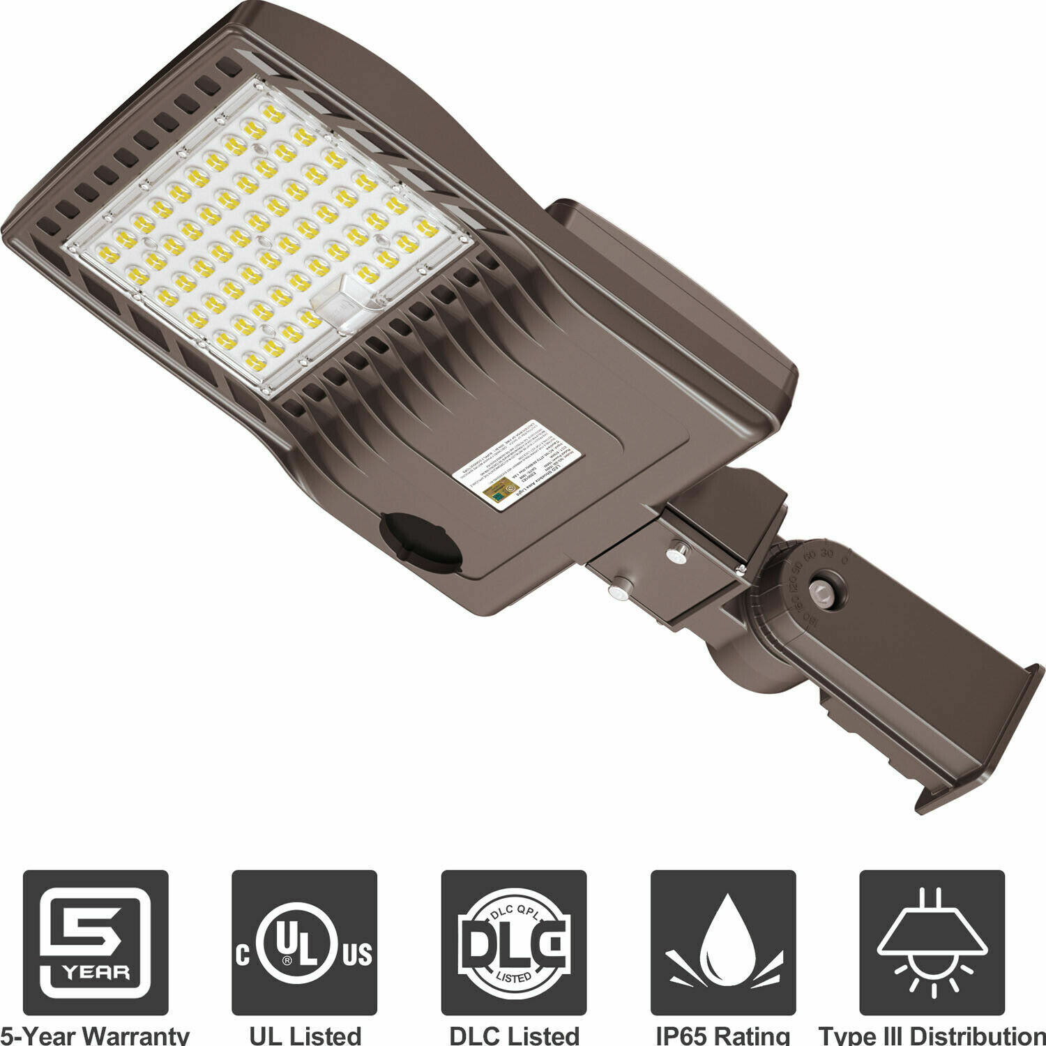 LED Area Light Shoebox 200 Watt Outdoor Parking Lot Lights IP65 Waterproof 5000K