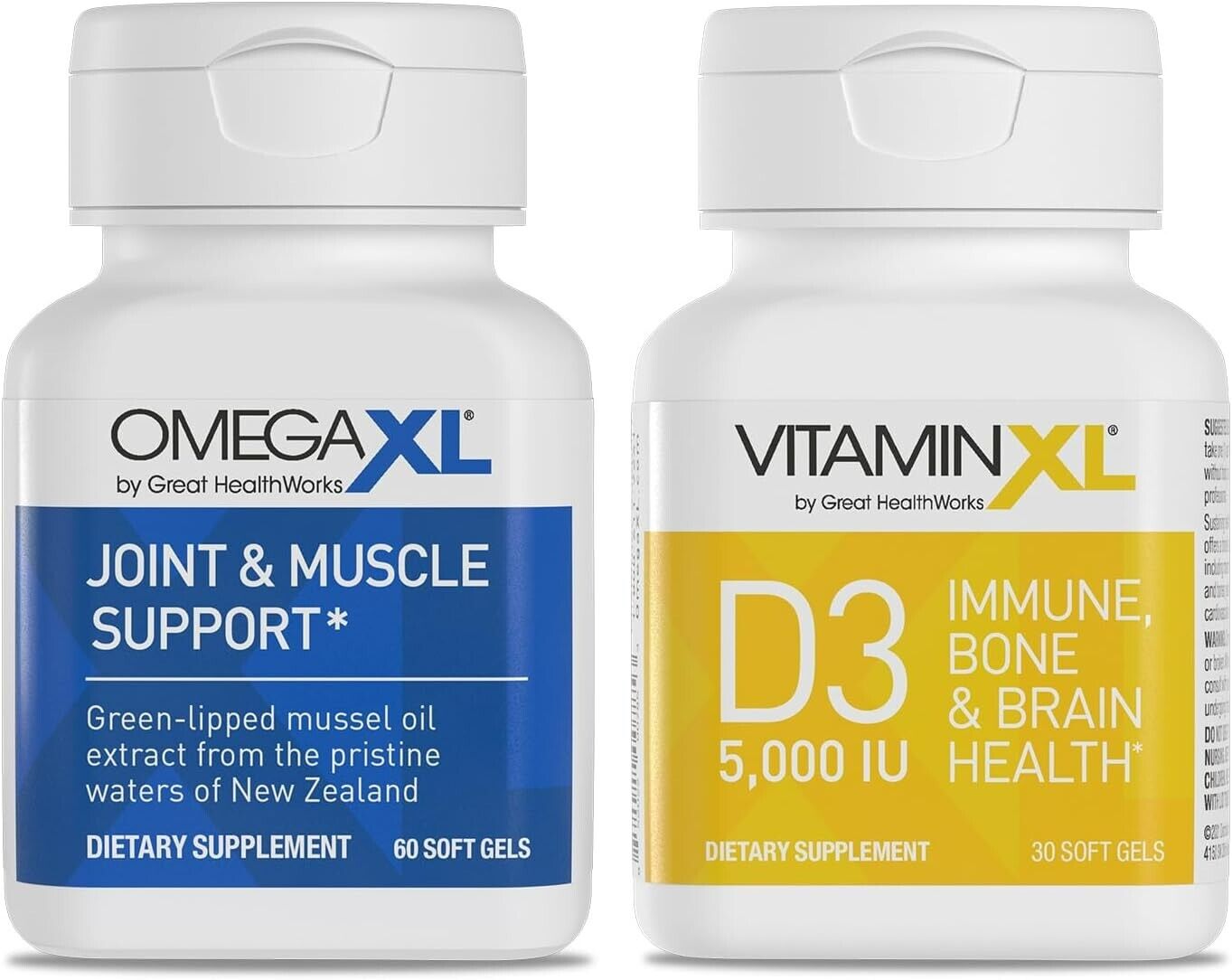 OmegaXL Joint Support Supplement 60 Softgels & VitaminXL D3 30 Softgels