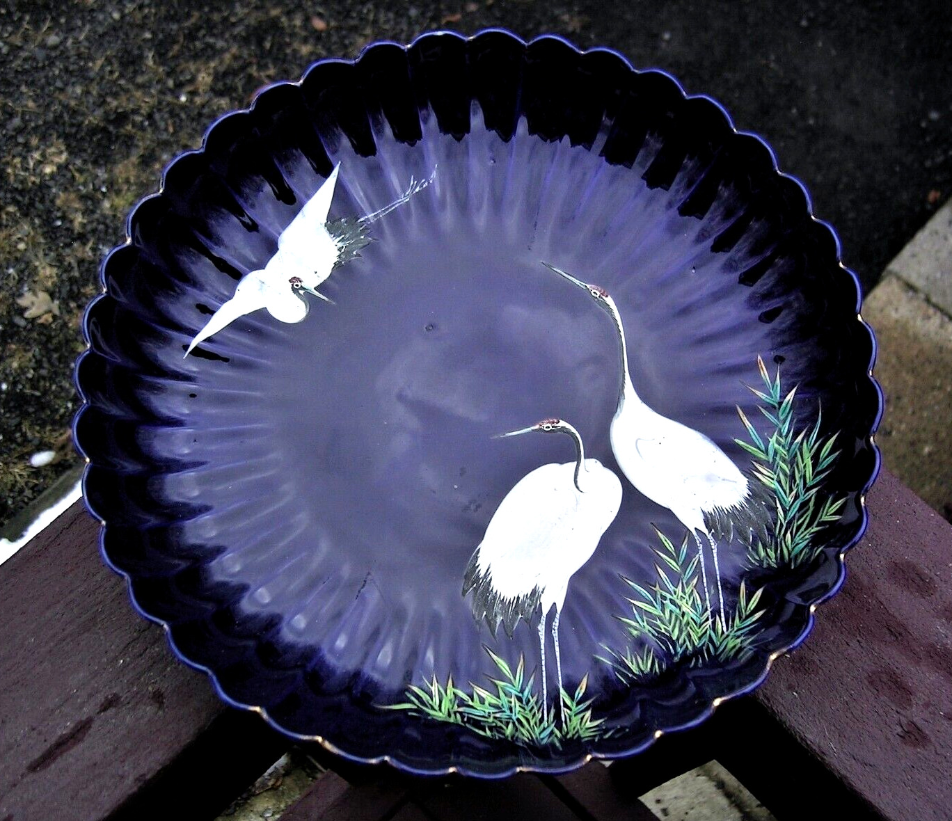 Antique Japanese Edo Meiji Period Porcelain Rare Monochrome Plate