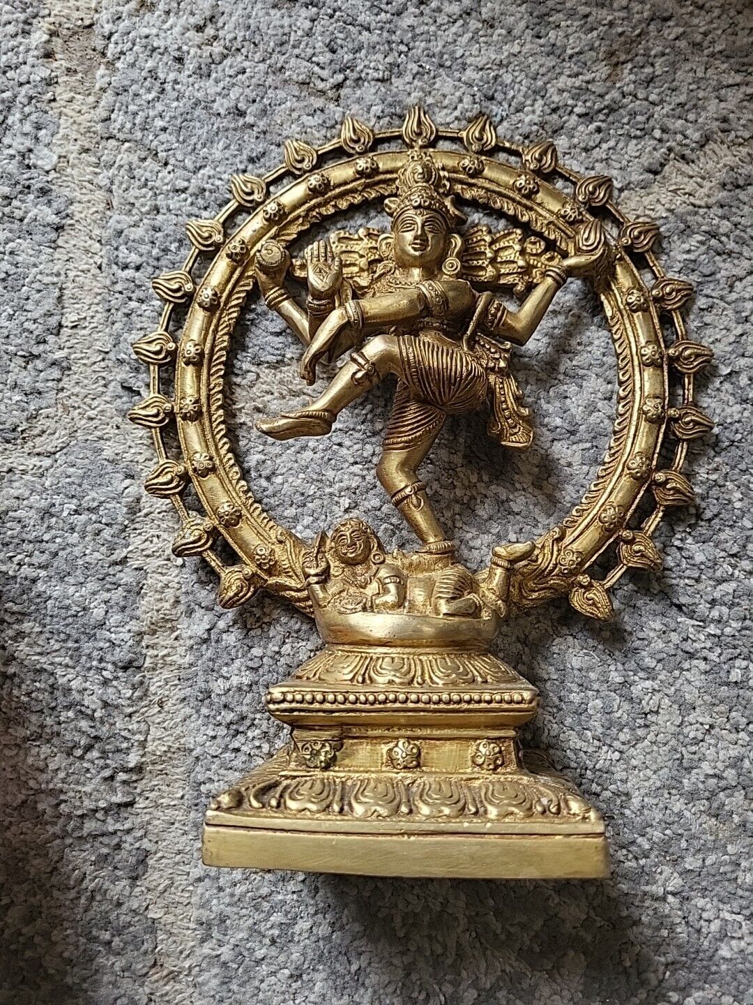 Vintage Lord Shiva Dancing Brass Statue From India
