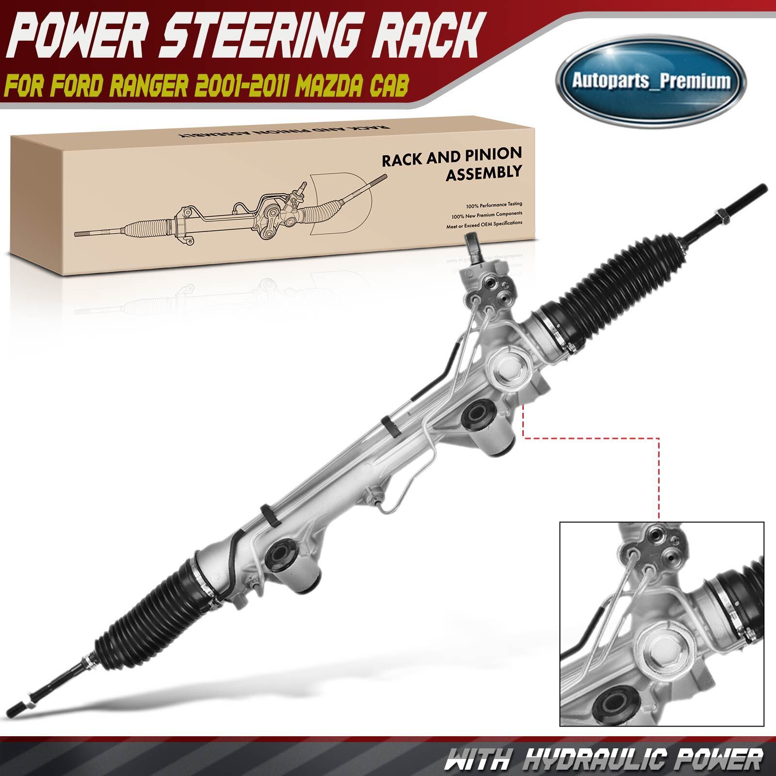Complete Power Steering Rack and Pinion Gear for Ford Ranger 2001-2011 Mazda Cab