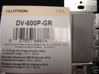  LUTRON DV600P-GRAY DIVA 600 WATT  DIMMER NEW