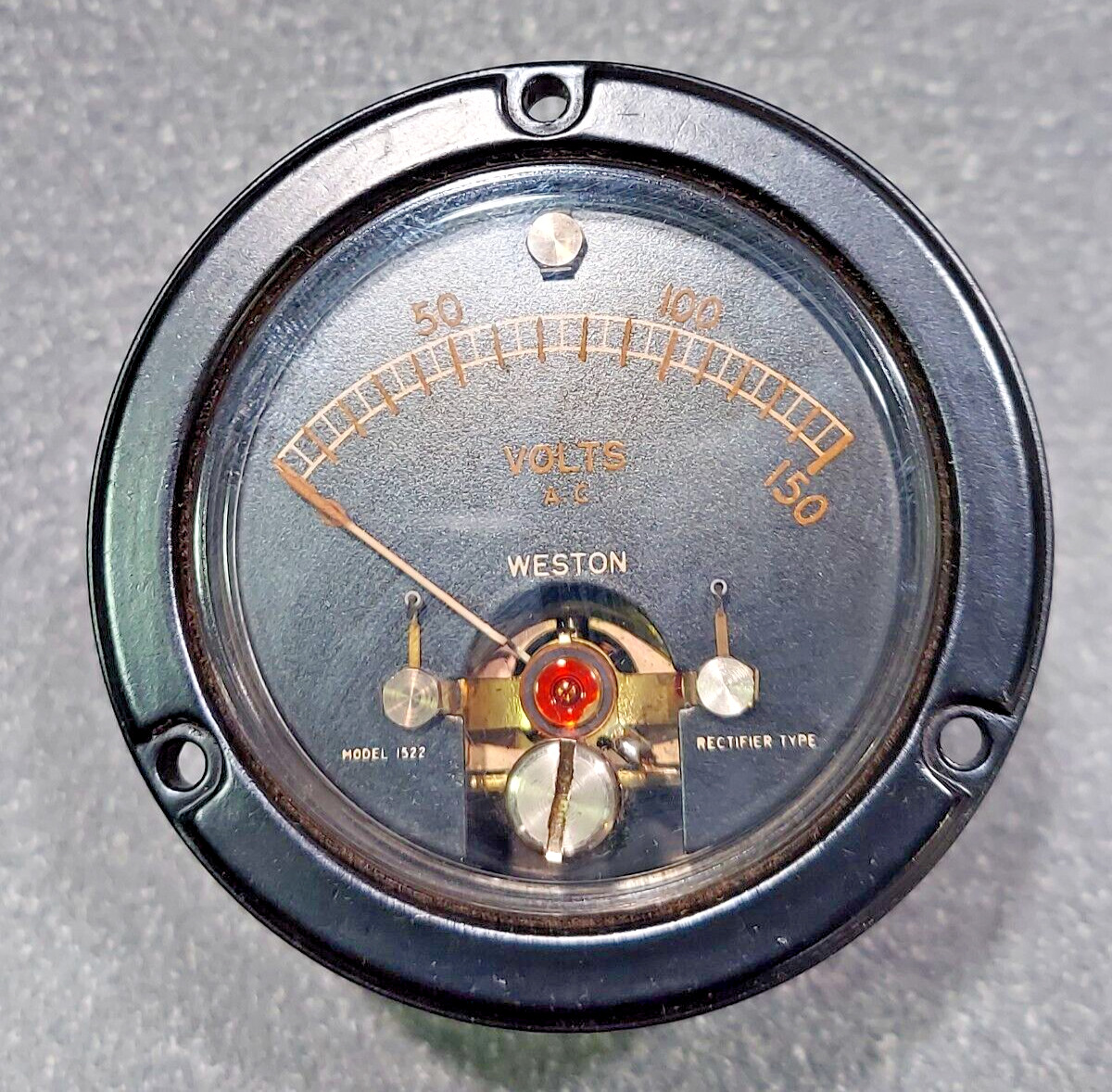 Weston Electrical Meter Model 1522   0-150 volts AC   Vintage 1954