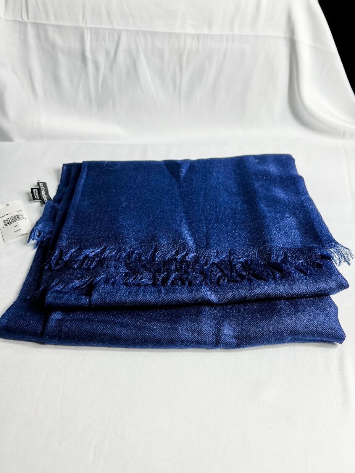 Sofia Cashmere large navy Blue cashmere scarf. $250
