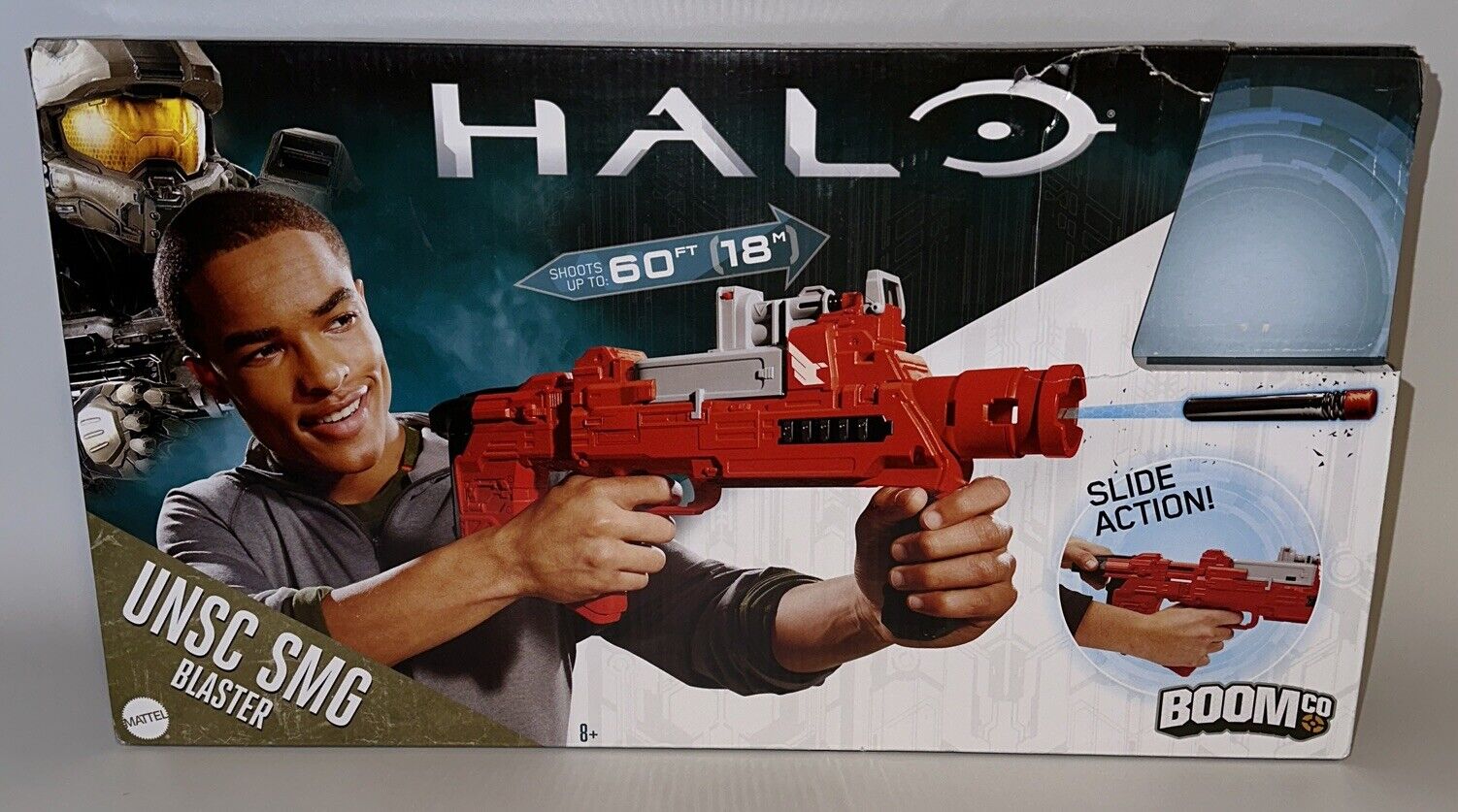 Mattel BoomCo XBox Halo UNSC SMG Blaster RED Dart Gun *Read Description