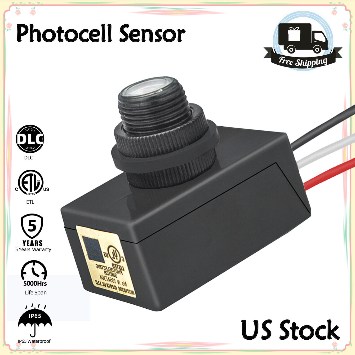 120V Photocell Photo Cell Kit Outdoor Dusk Dawn Sensor Switch for Lighting Grand