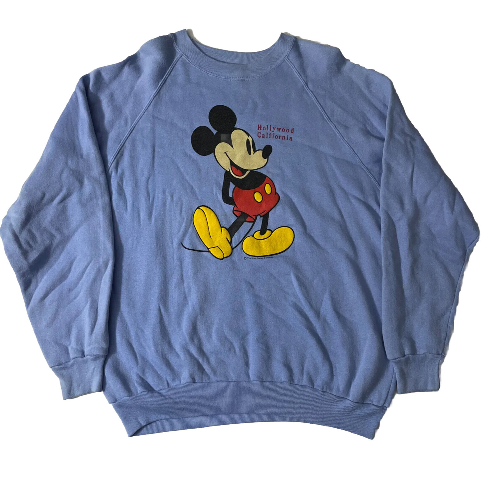 Vintage 80s Mickey Mouse Sweater Sweatshirt Disney Hollywood California Size XL