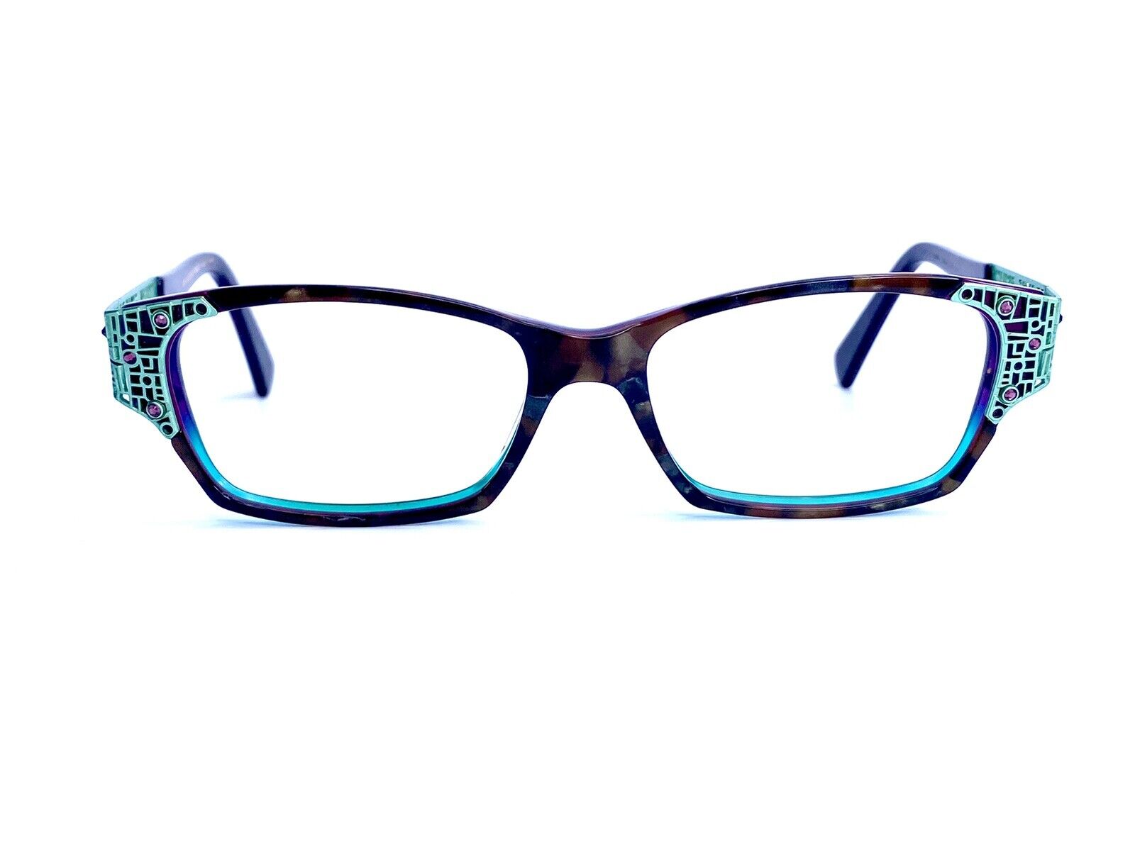 New Jean Lafont Brown Mint Tortoise Rectangular Glasses Nirvana 4010 53 16 126