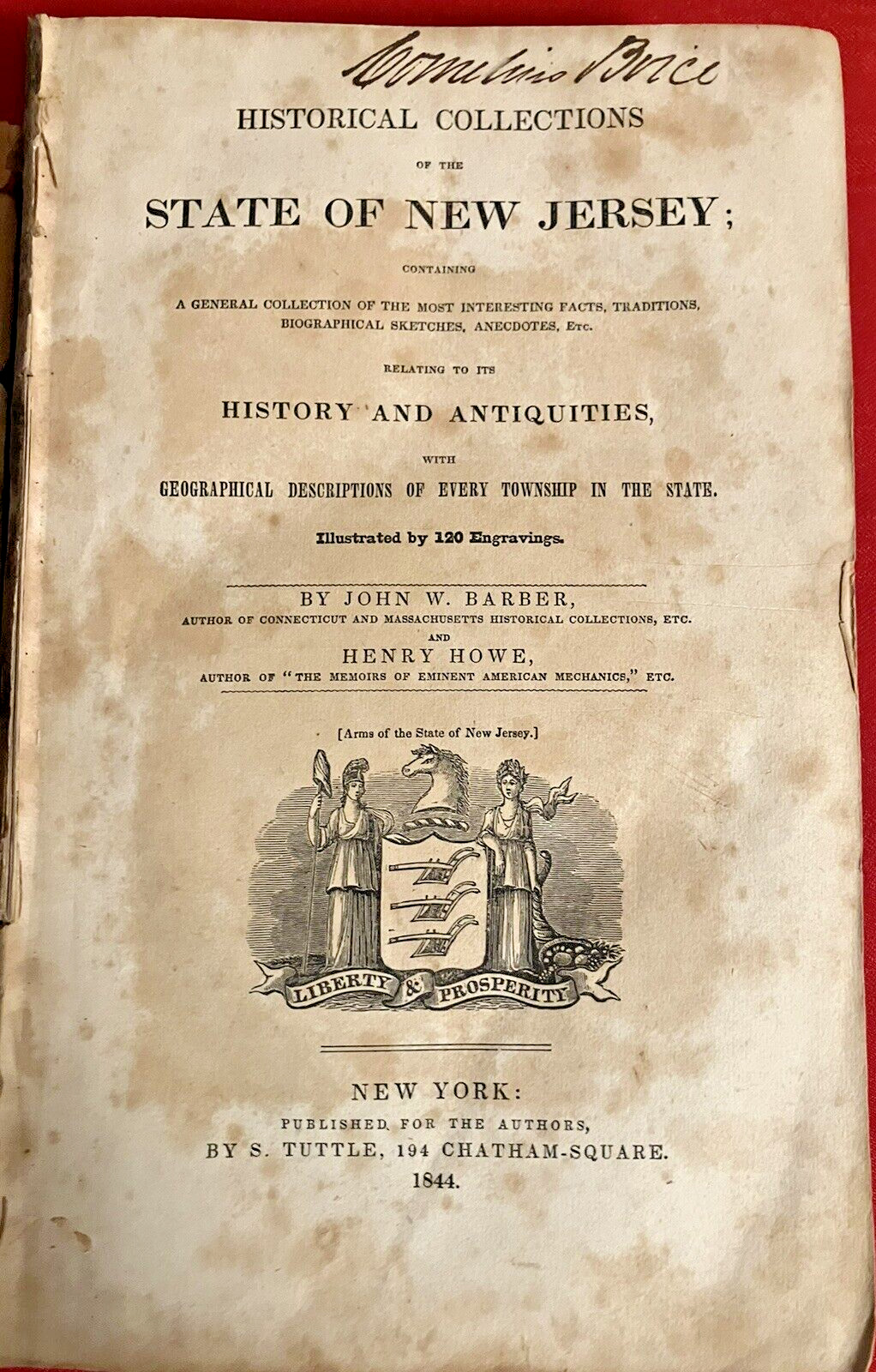 Antique (1844) Book: \'Historical Collections of the State of New Jersey\' History