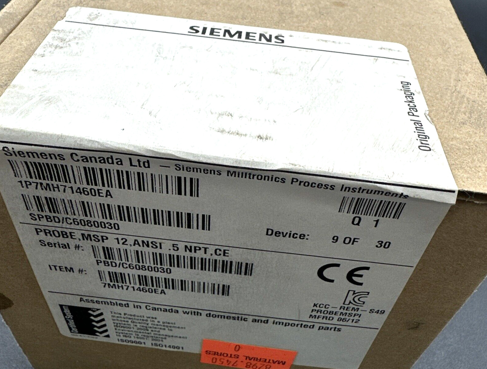Siemens 7MH71460EA Milltronics MSP-12 Motion Sensing Probe 100mm Range *SEALED*