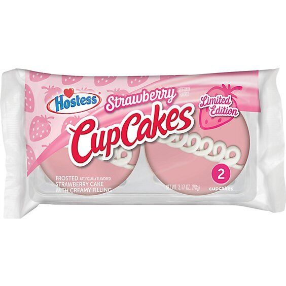 Hostess Cupcake Strawberry 2-Pack, 6 Count Per Box 12 Cupcakes Total